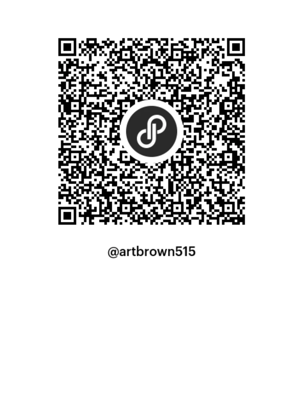 Scannable Black & White QR Code Sticker with Center Logo
